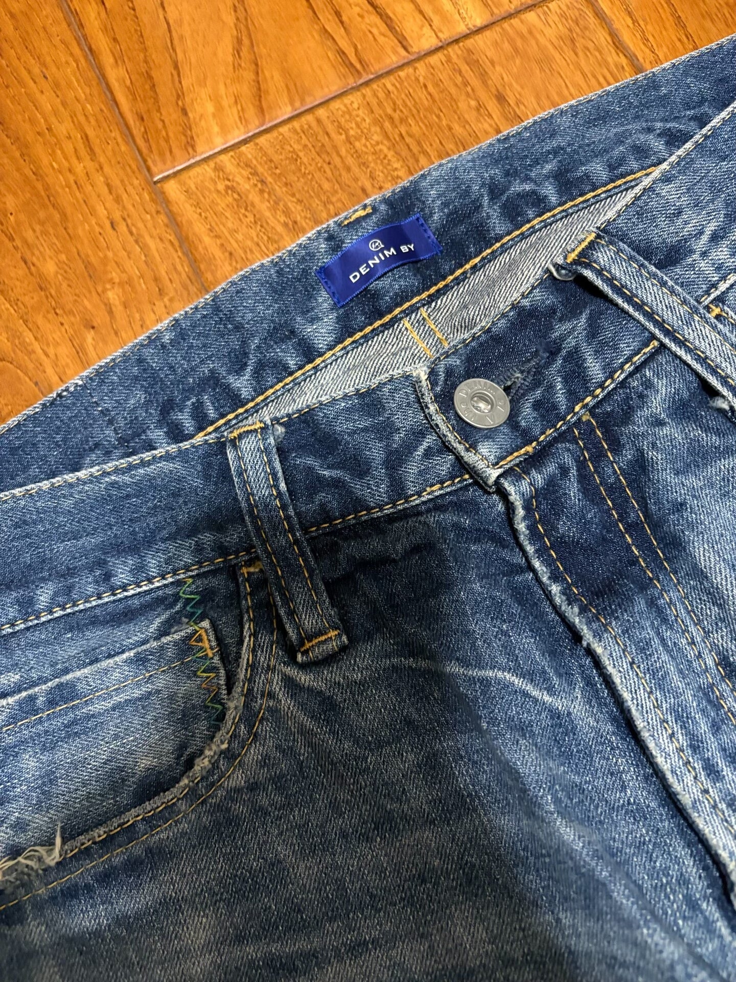 Vanquish & Fragment Cropped Distressed Jeans