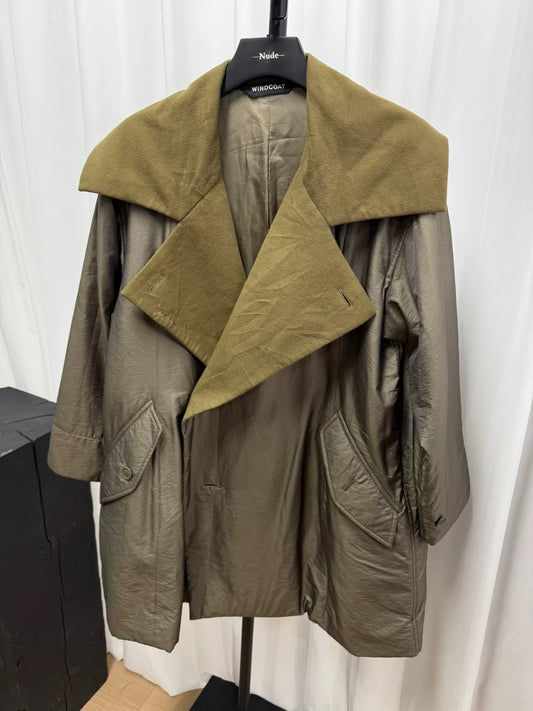 issey miyake oversized windcoat with large collar