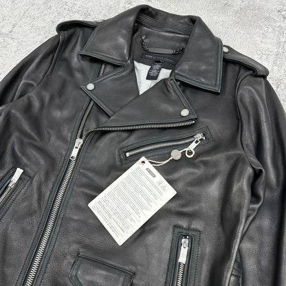 black leather biker jacket by marc jacobs