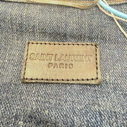Saint Laurent Blue Shark Embroidery Denim Jacket