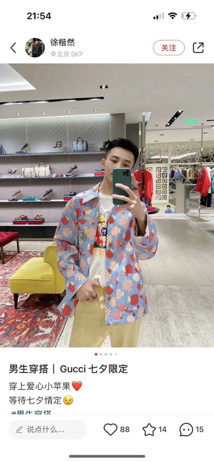 gucci men's apple print jacket