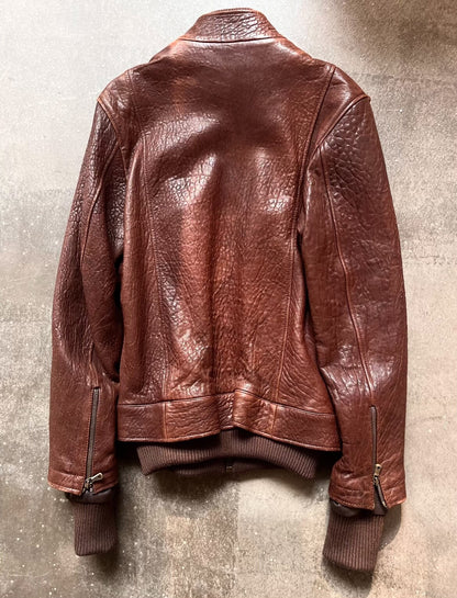 dolce gabbana double-layer leather motorcycle jacket