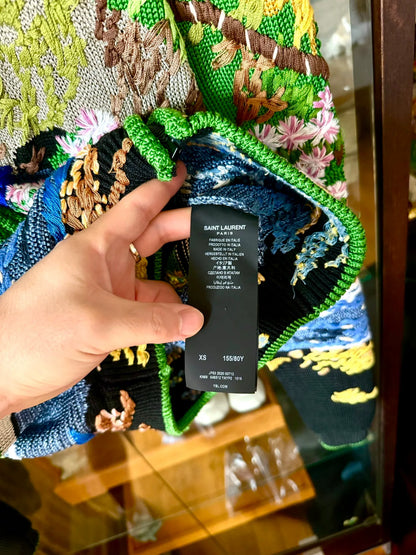 saint laurent embroidered knit jacket