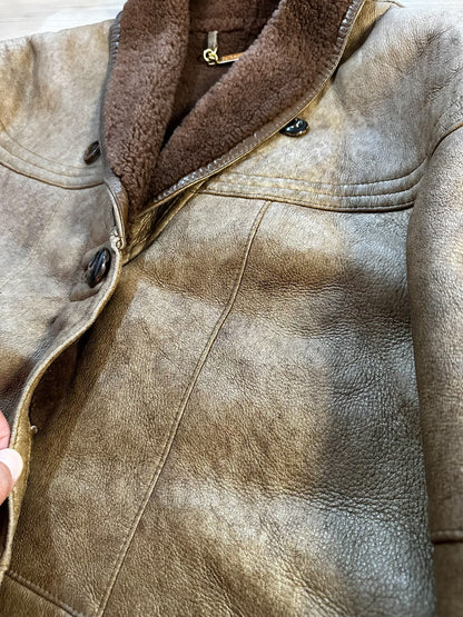RRL Distressed Shearling Leather Jacket