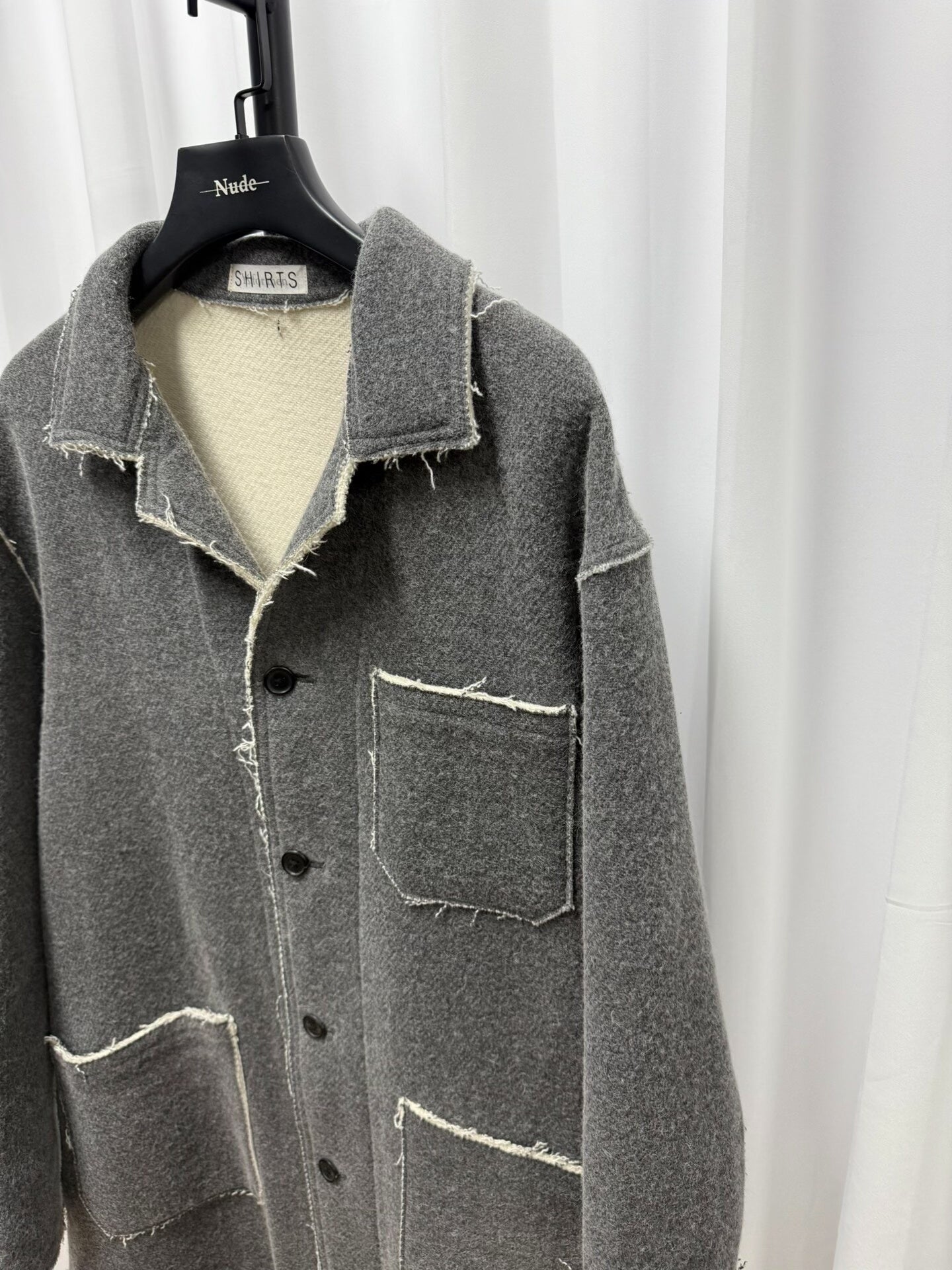 y's for men wool coat with color blocking