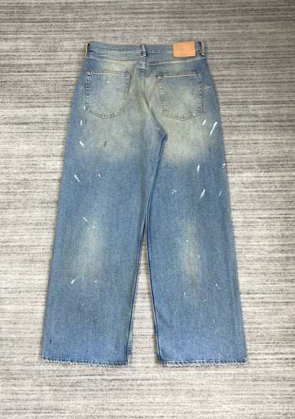 Acne Studios Blue Ink Splash Baggy Jeans