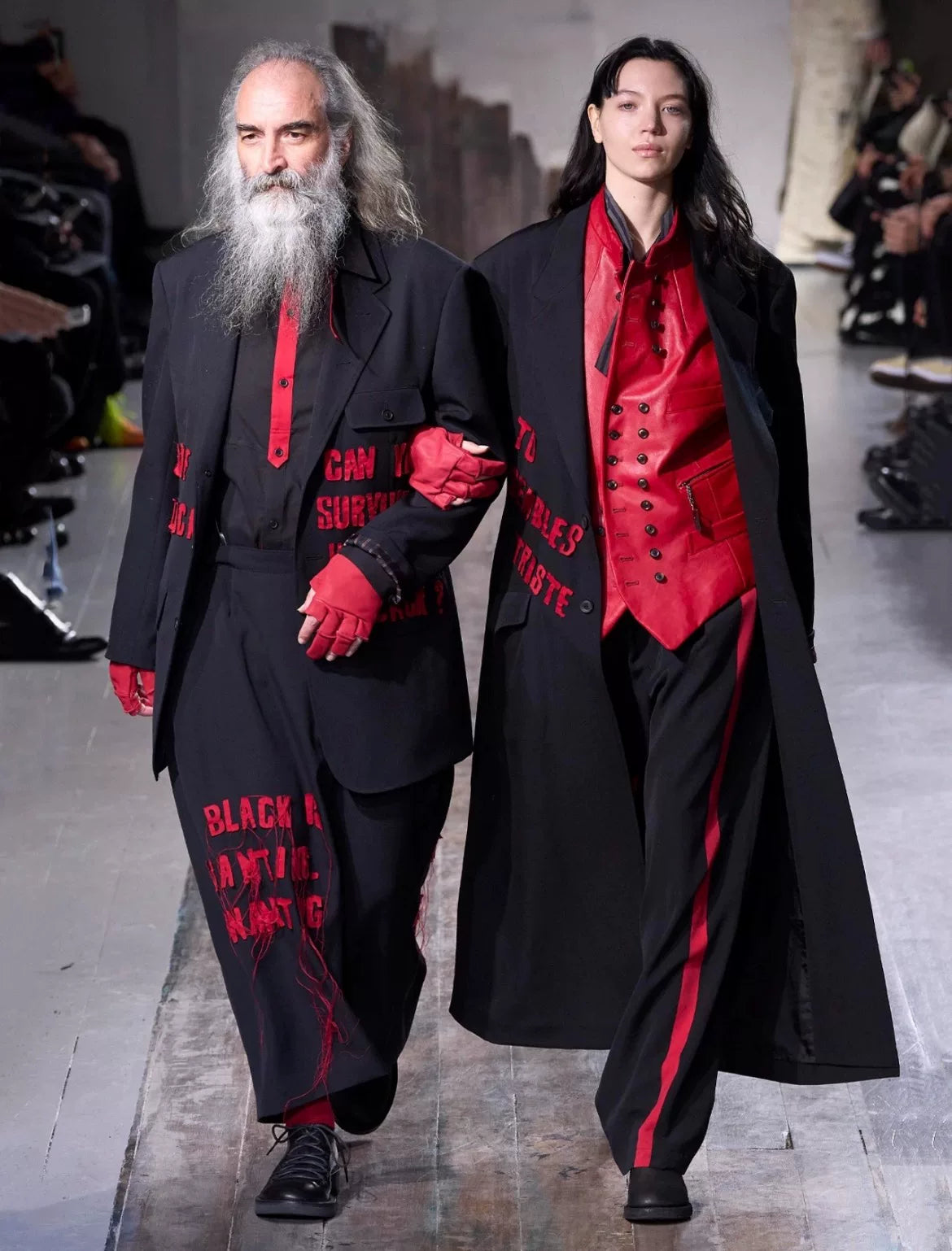 Yohji Yamamoto 24AW Red Slogan Coat