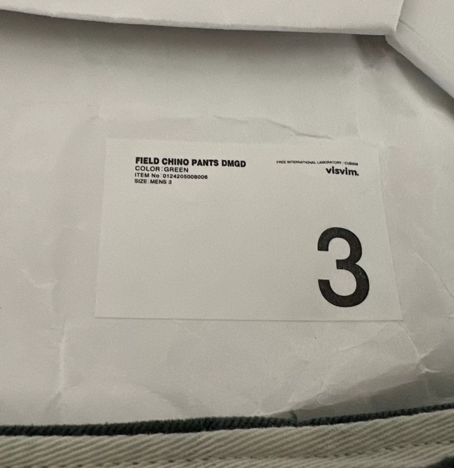 visvim field chino pants green color