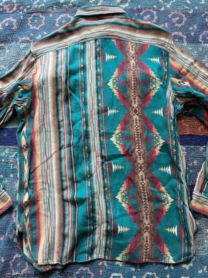southwestern patterned long sleeve shirt