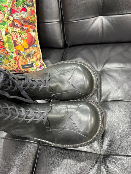 thick sole black boots for UK size 8