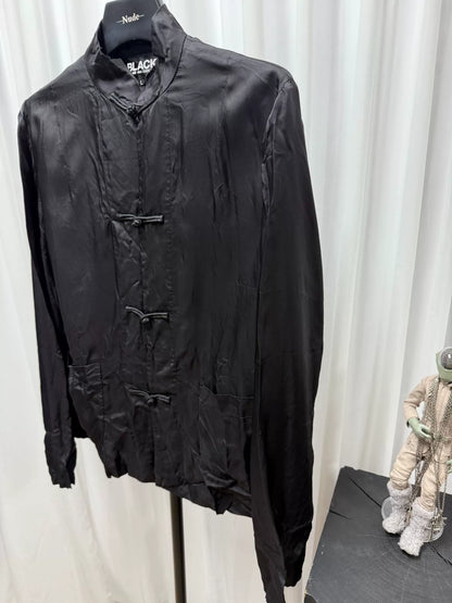 comme des garcons black silk embroidered jacket