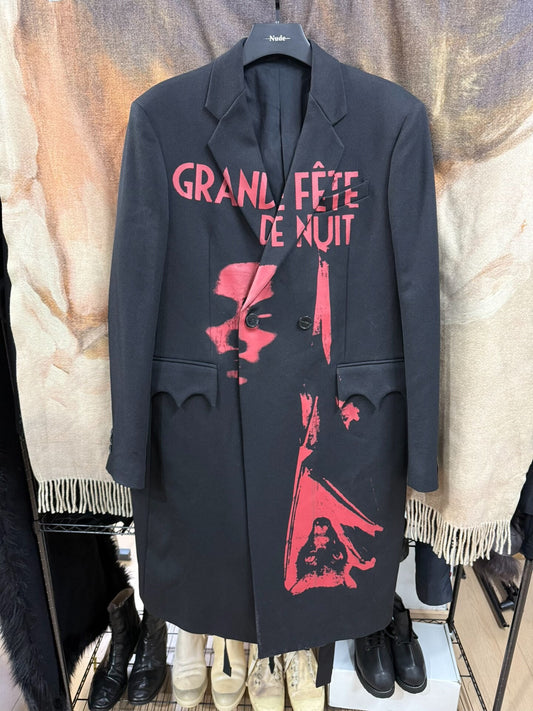 raf simons painted wool coat size 48