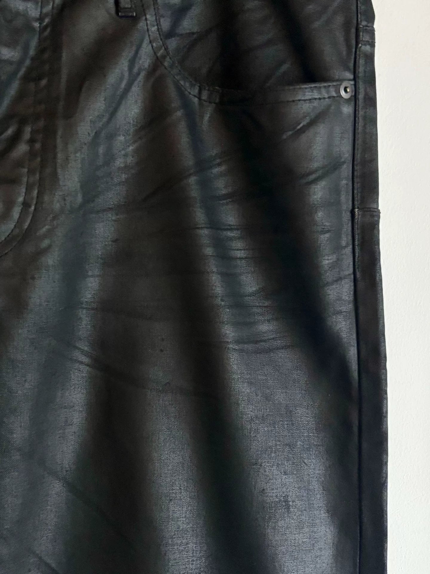 Dior Homme Black Waxed Cotton Pants