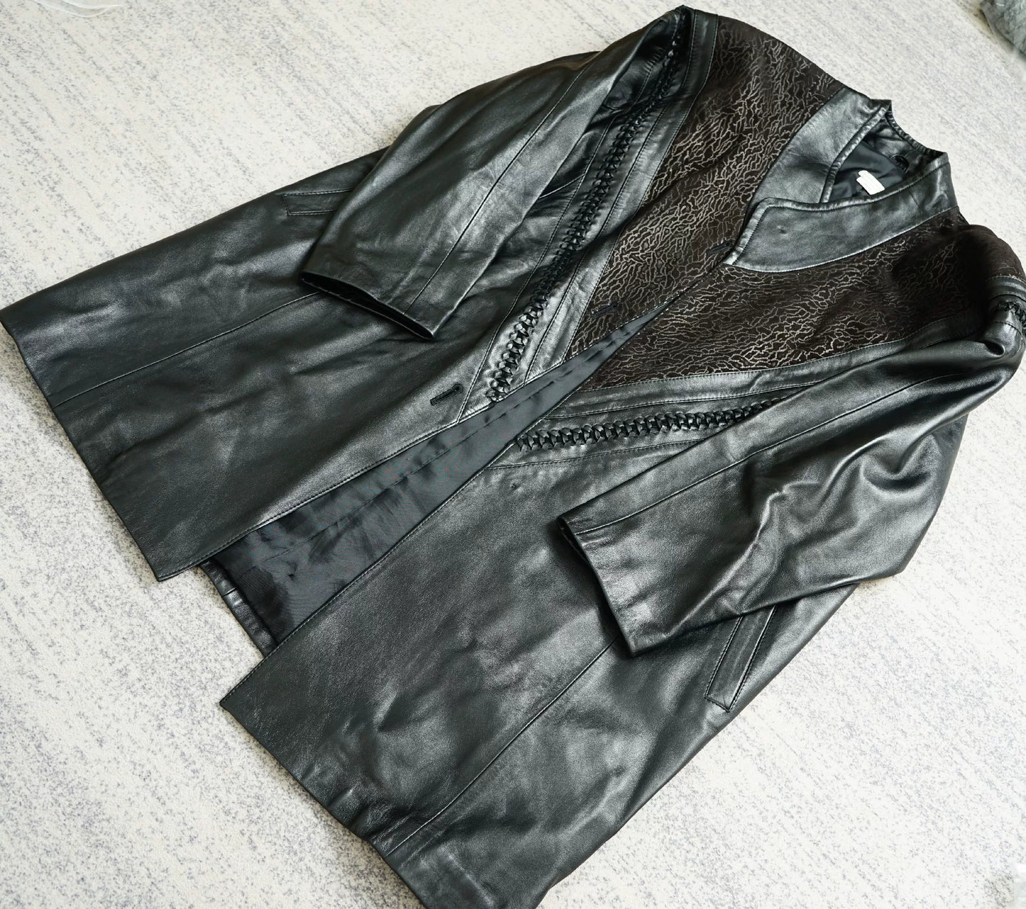Dries Van Noten Leopard Patchwork Leather Jacket