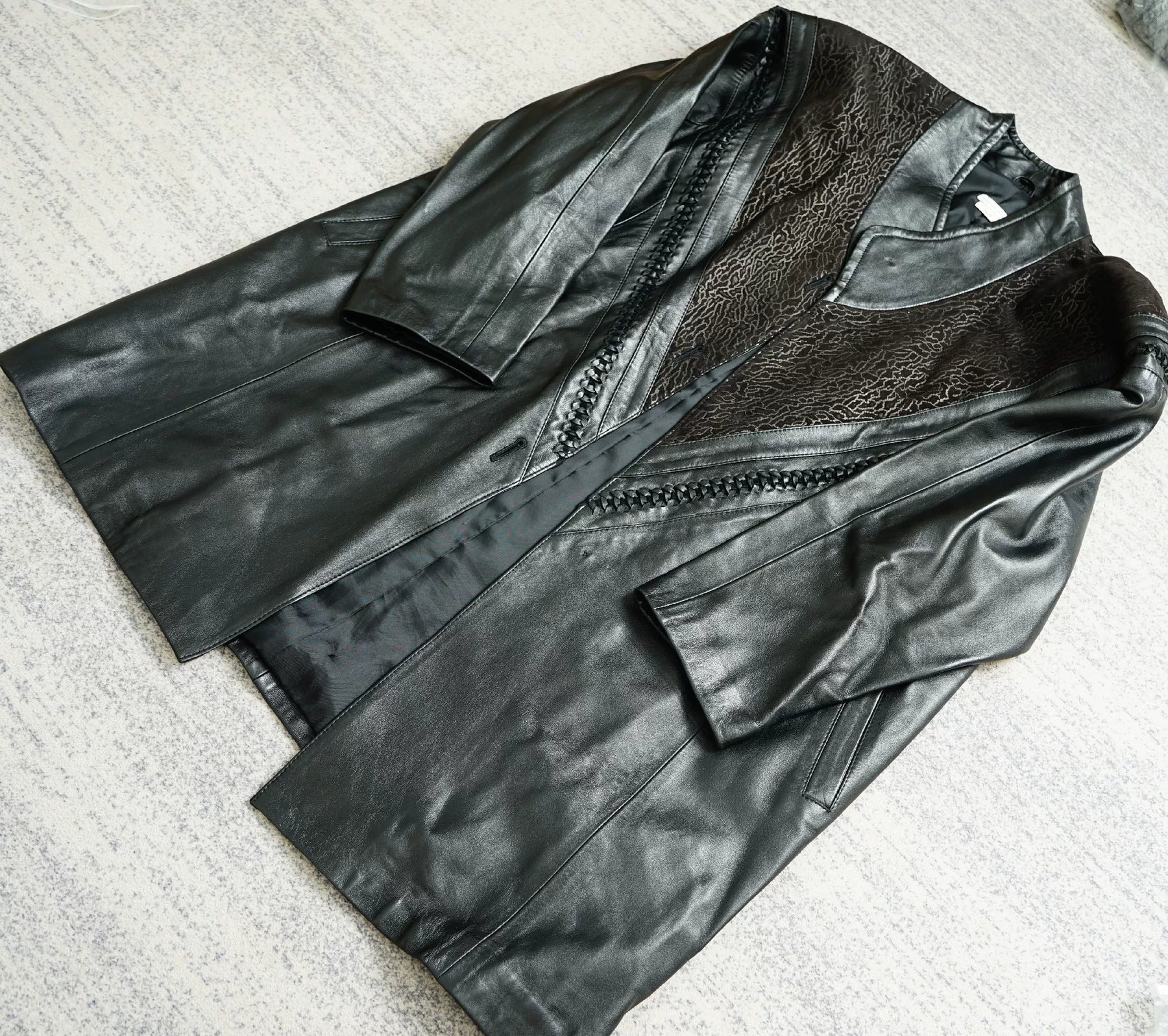 Dries Van Noten Leopard Patchwork Leather Jacket