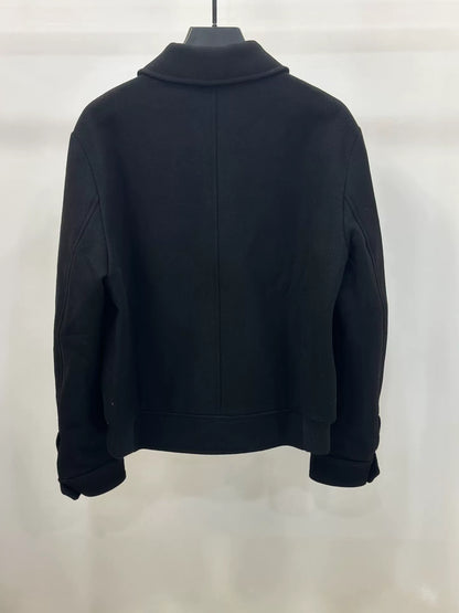 Saint Laurent Black Lambskin Wool Jacket