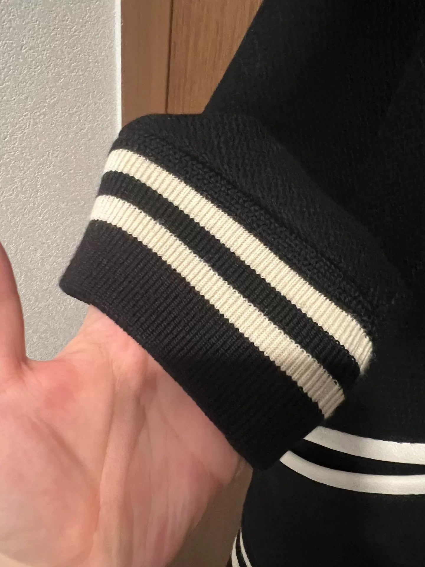 Saint Laurent Striped Black Baseball Jacket