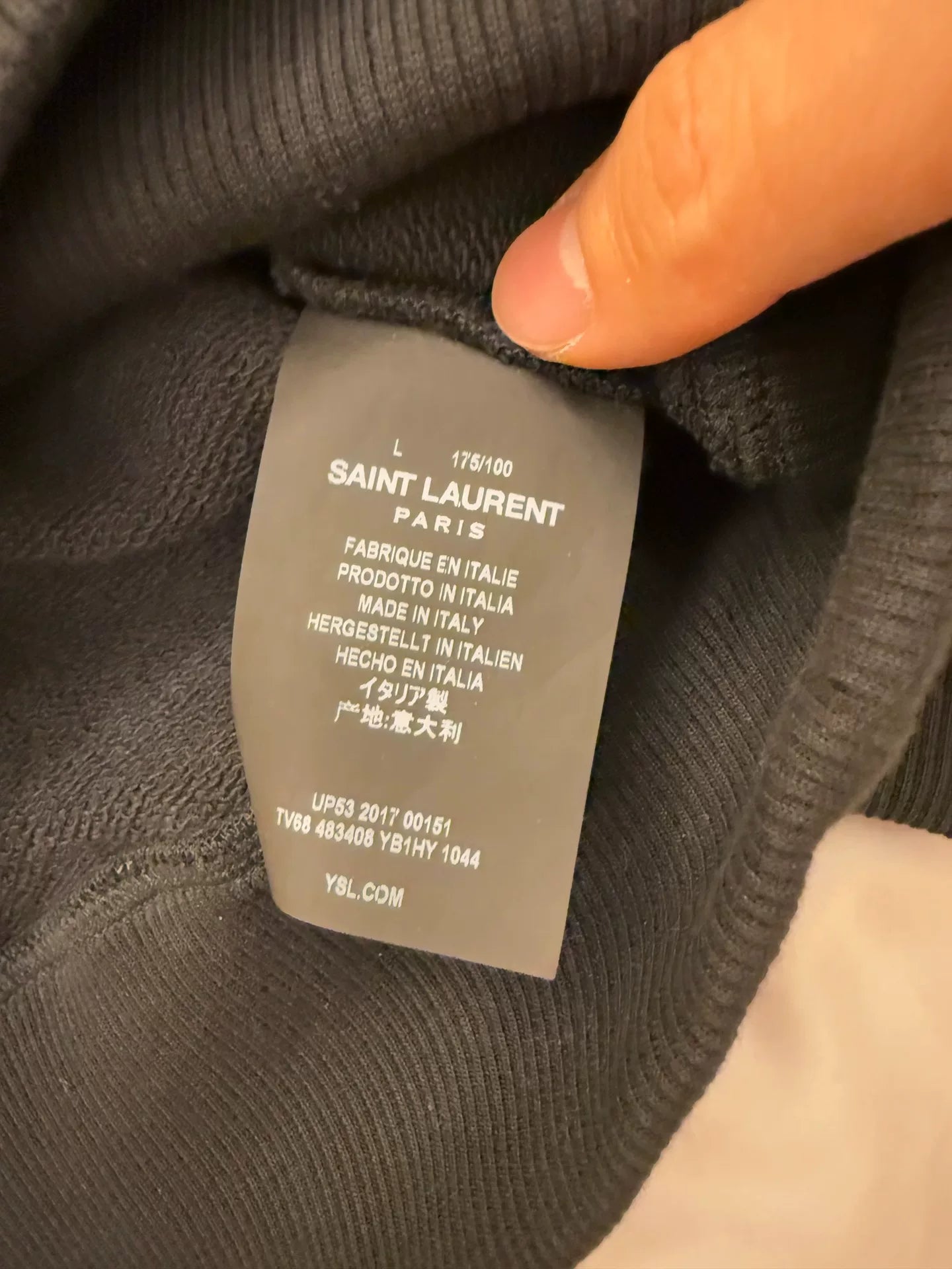 ysl saint laurent classic hoodie in gray