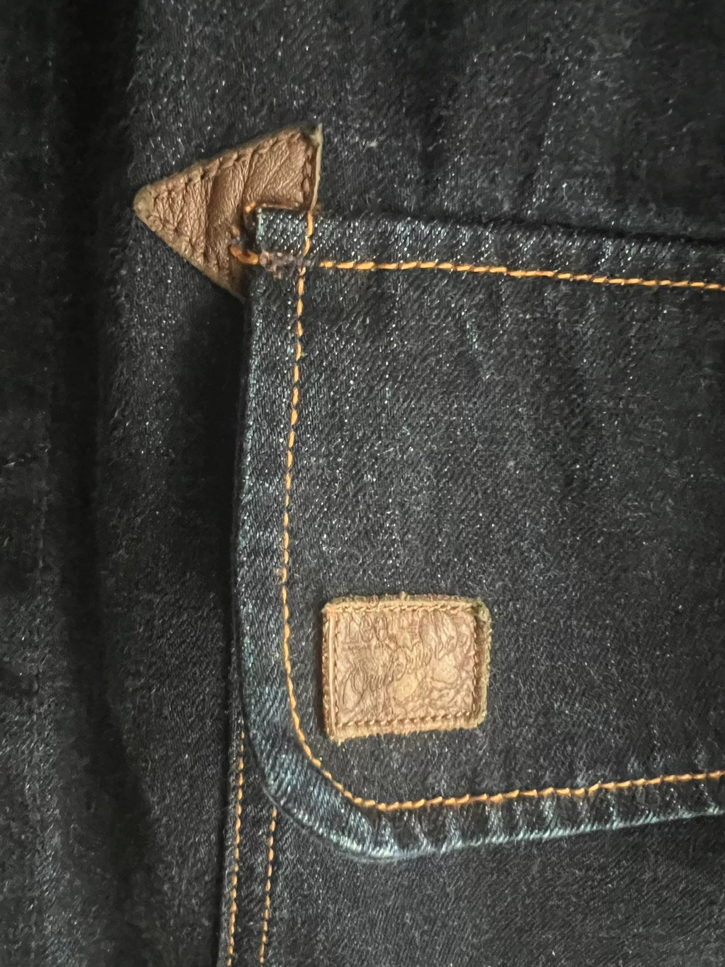 denim hunting jacket with corduroy collar