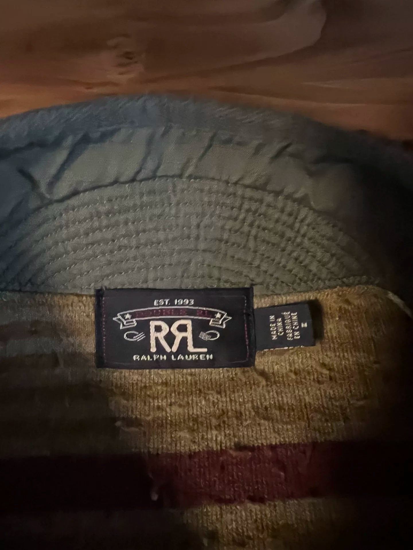 vintage rrl fleece jacket with retro pattern