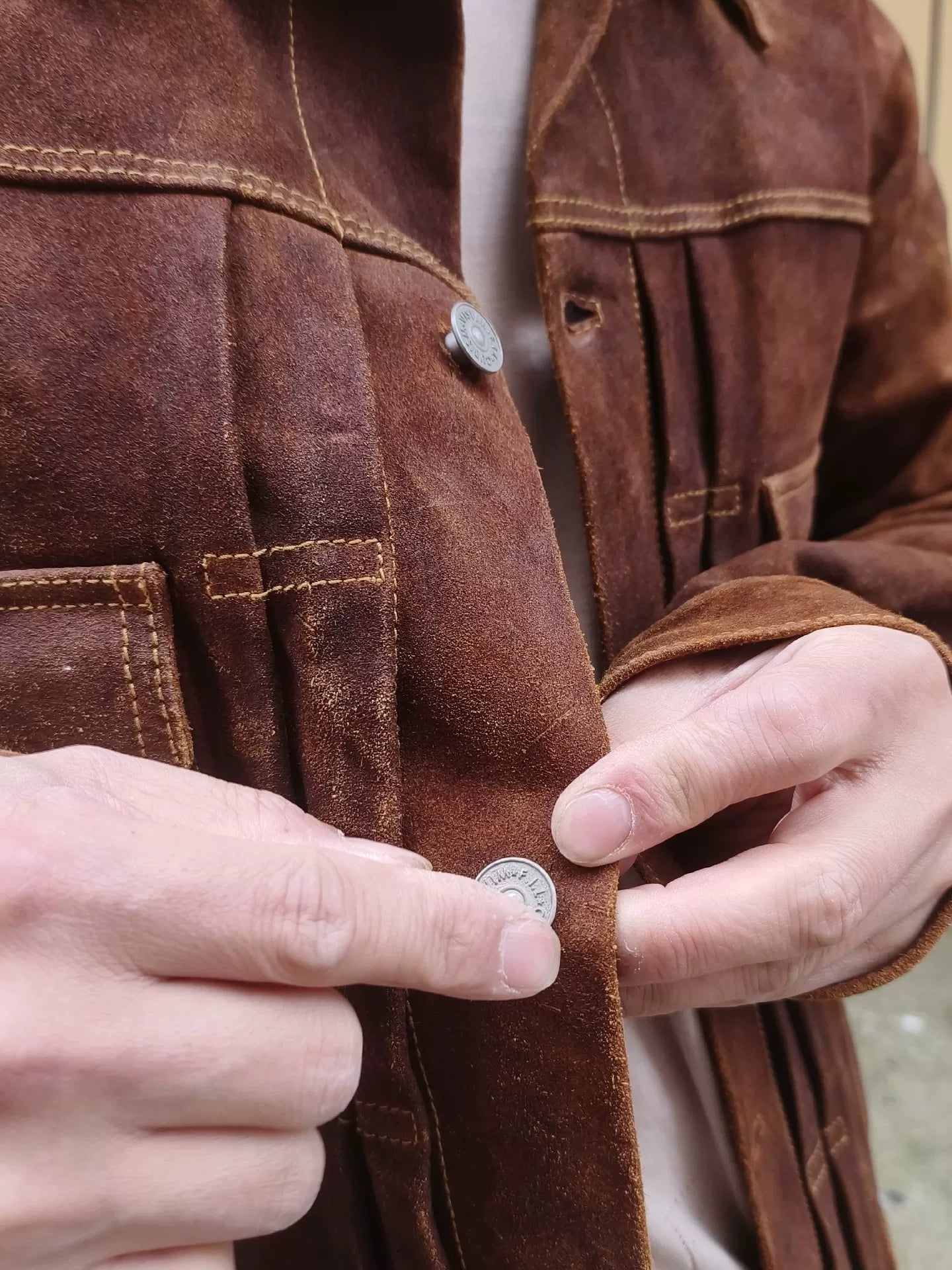 Visvim Brown Suede Button Jacket