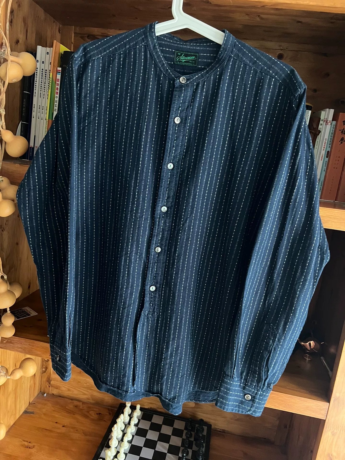 indigo stripe shirt by stevenson overall co