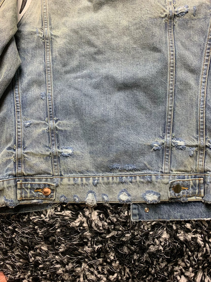 amiri拼皮牛仔夹克 denim jacket