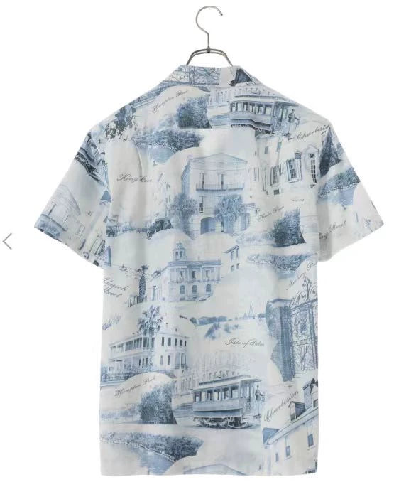 RRL Men's Printed Casual Short-Sleeve Shirt