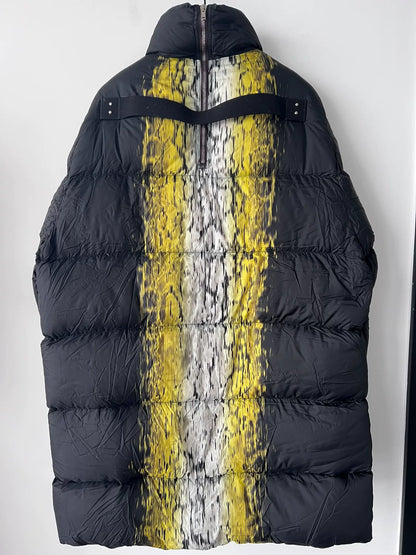 rick owens color-blocked puffer jacket