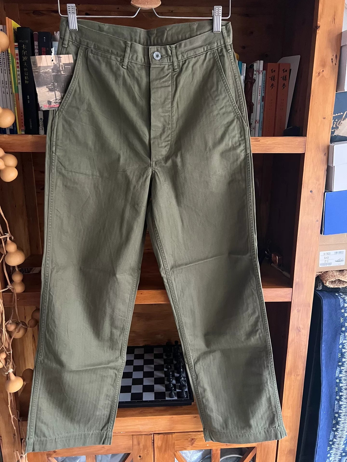 workers japan military style green pants