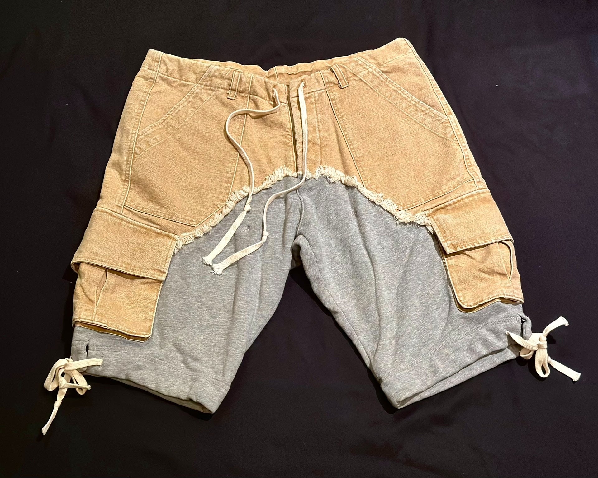 Greg Lauren Distressed Cargo Shorts
