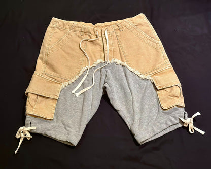 Greg Lauren Distressed Cargo Shorts