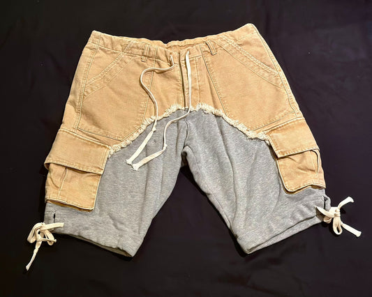 Greg Lauren Distressed Cargo Shorts