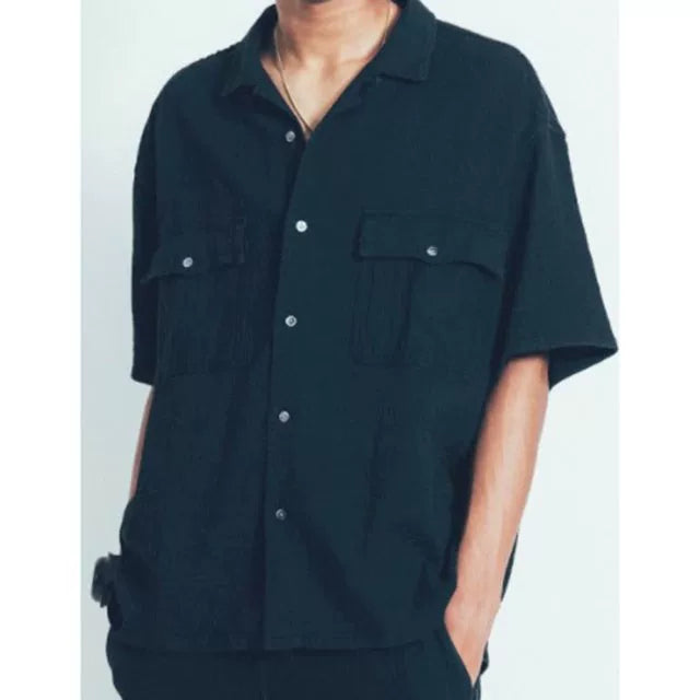 Porter Classic Sashiko Black Short Sleeve