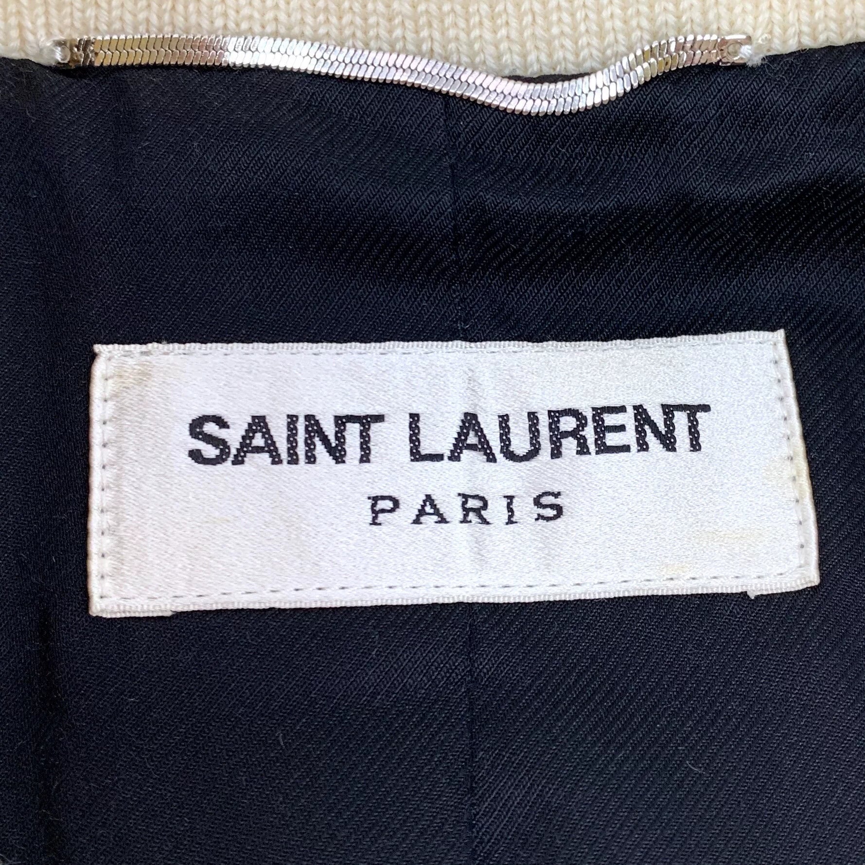 Yves Saint Laurent Cream Baseball Jacket