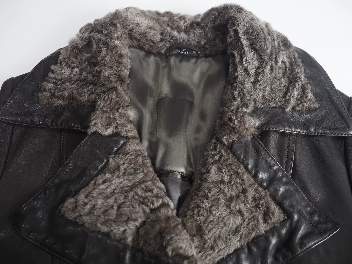 Giorgio Armani Brown Lambskin Double-Breasted Coat