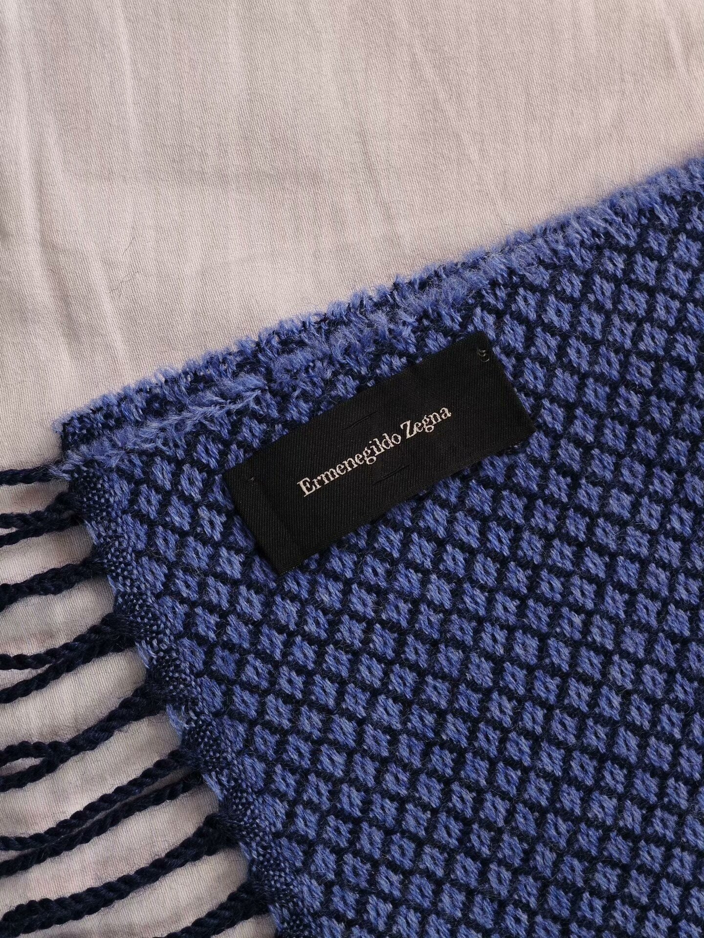 Zegna Wool Scarf in Blue Tones