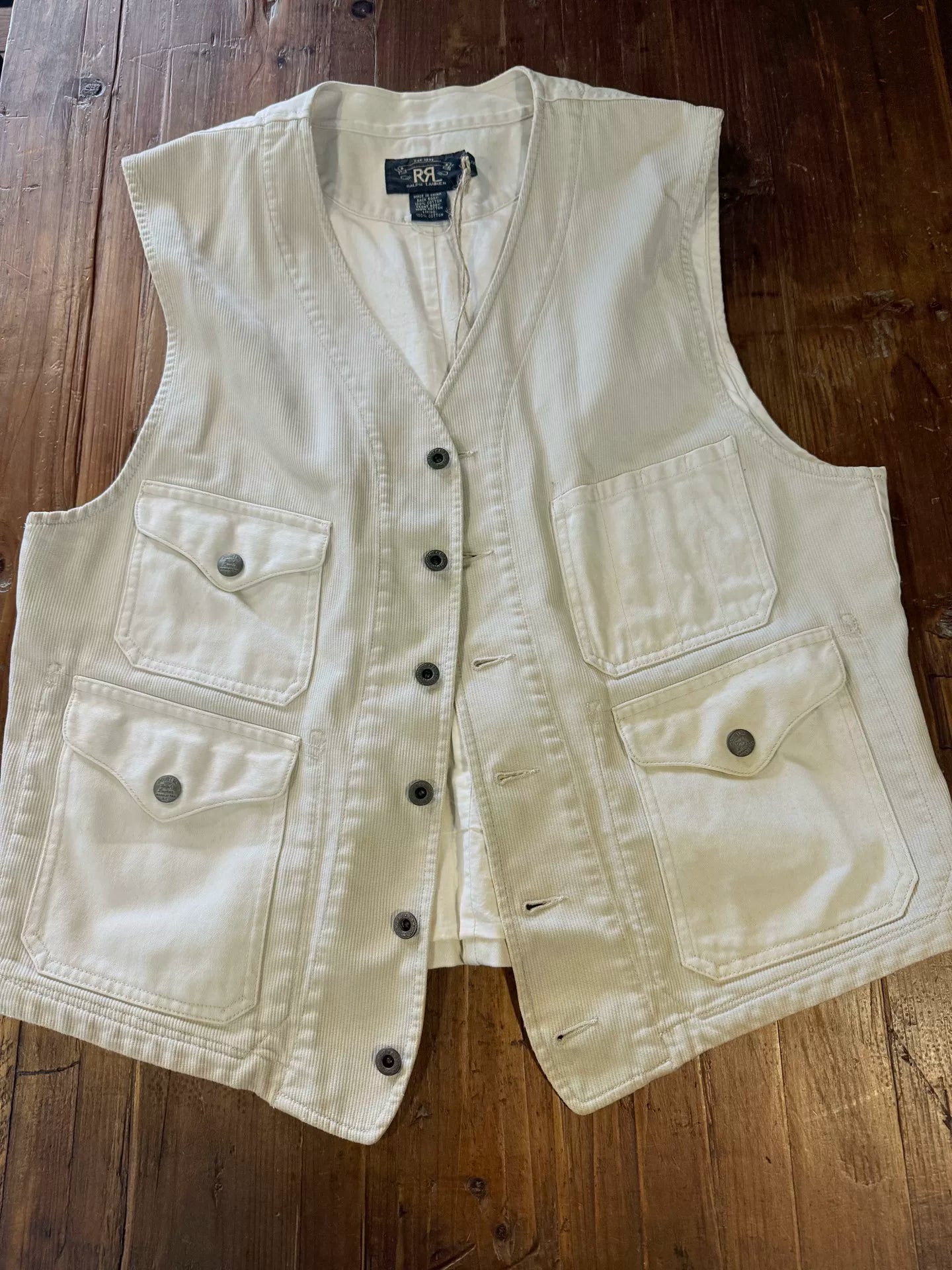 RRL Beige Utility Vest