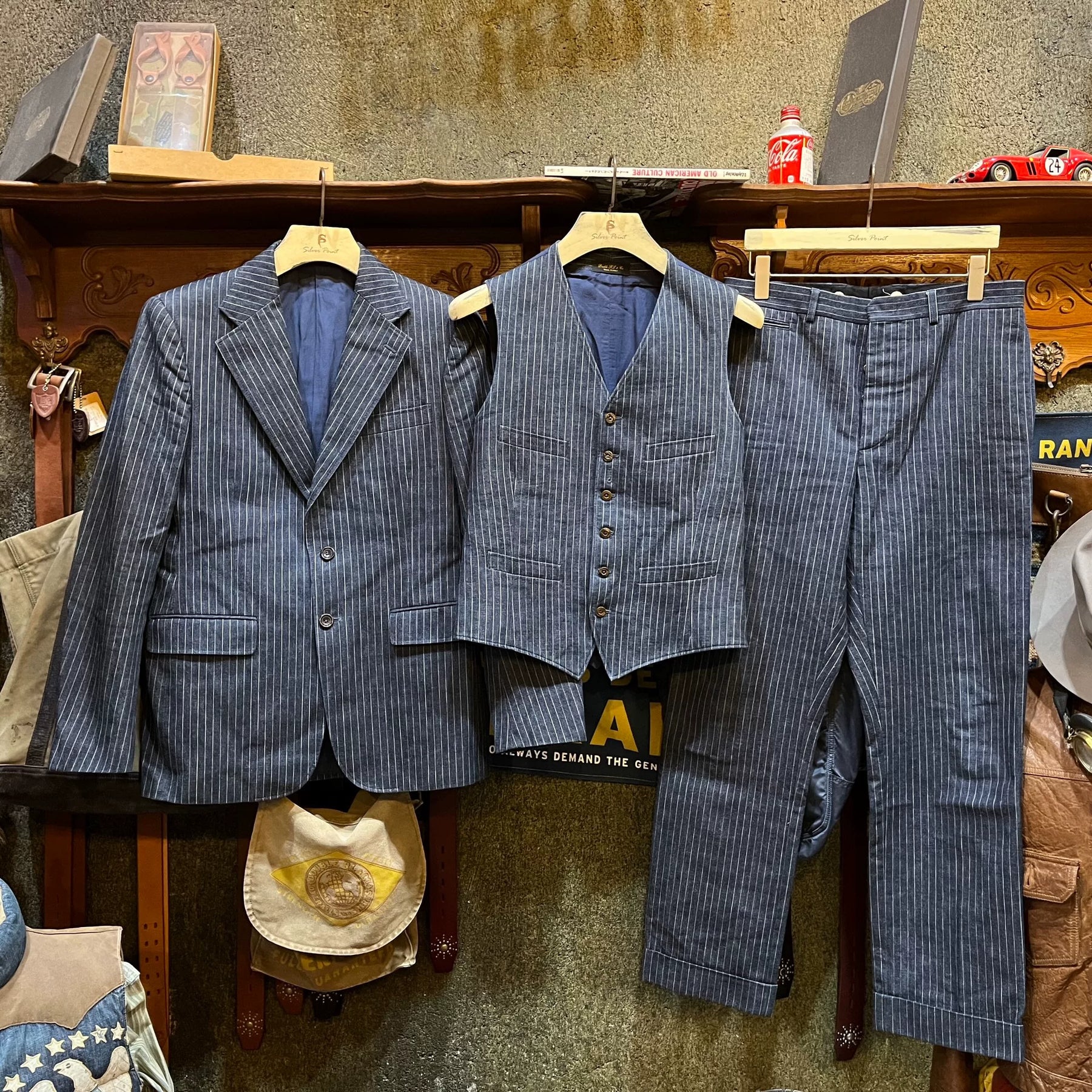 RRL Indigo Striped Suit