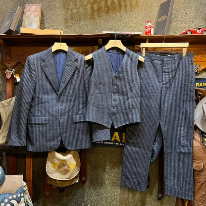 RRL Indigo Striped Suit