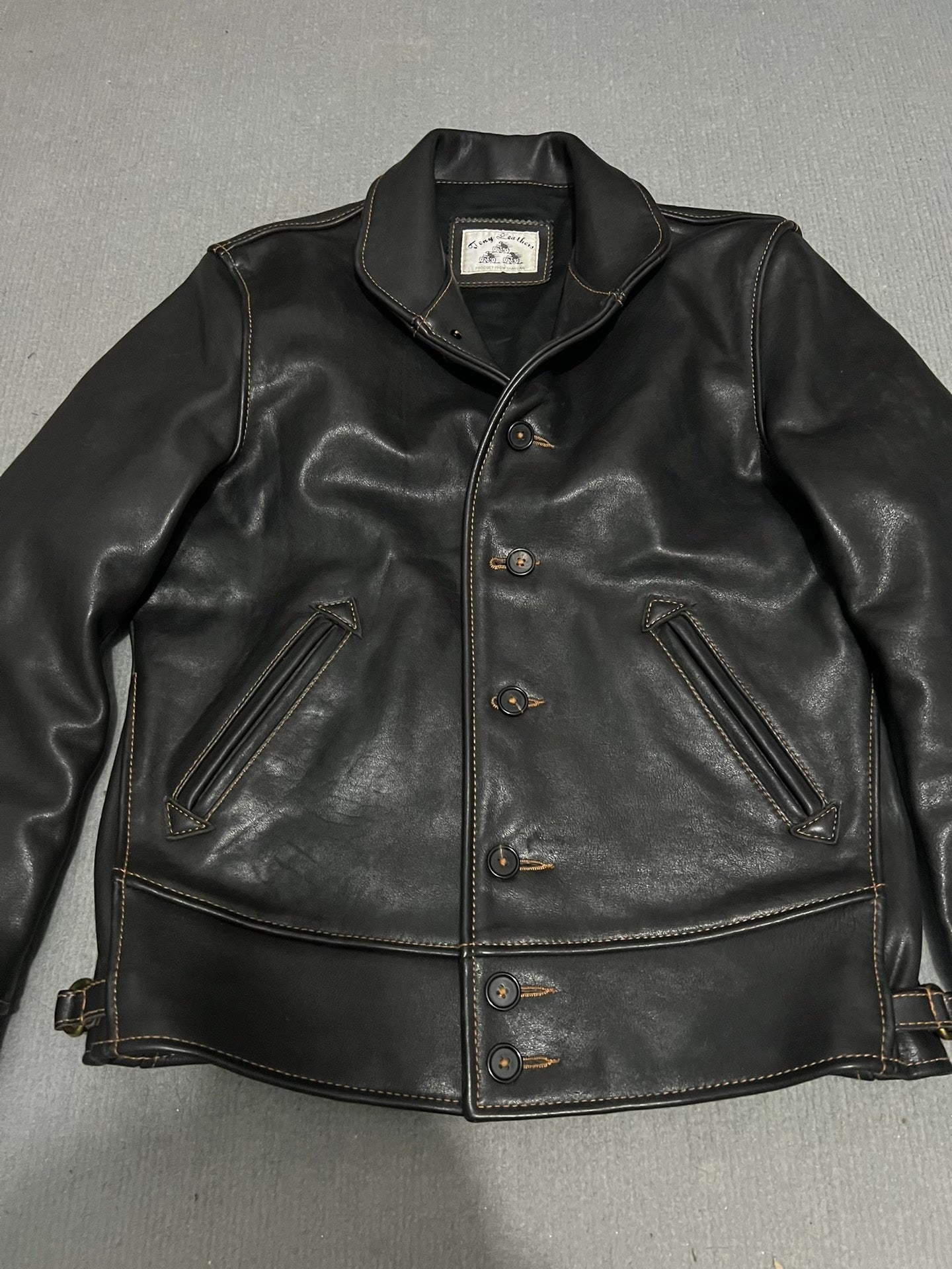 Campus Cowhide Leather Biker Jacket