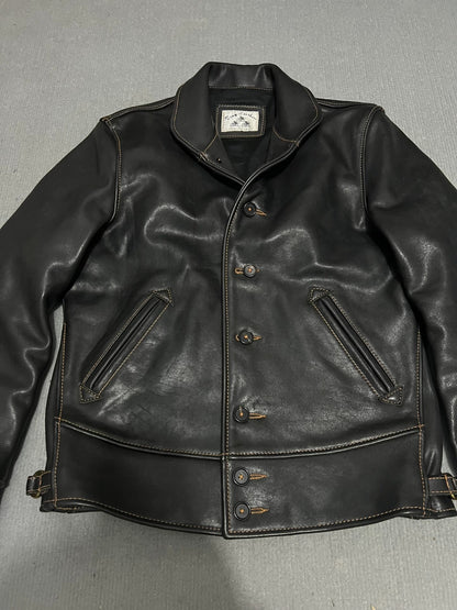 Campus Cowhide Leather Biker Jacket