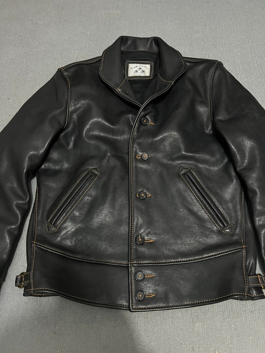 Campus Cowhide Leather Biker Jacket
