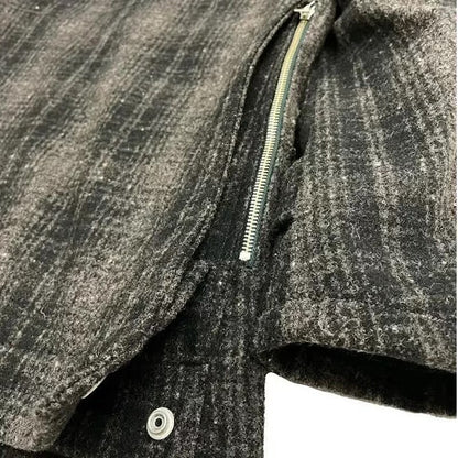 vintage gray plaid wool jacket