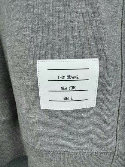thom browne gray striped knit sweatshirt