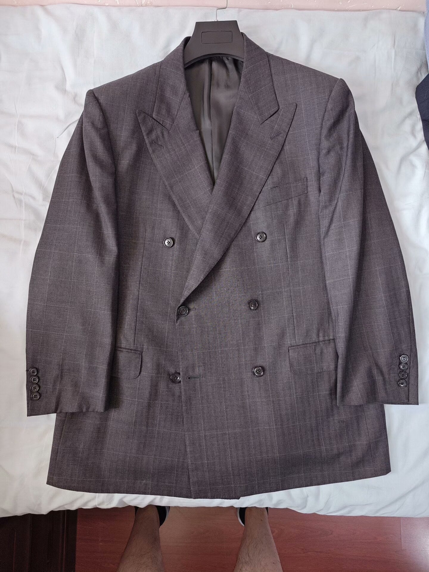 Zegna Gray Double-Breasted Wool Suit