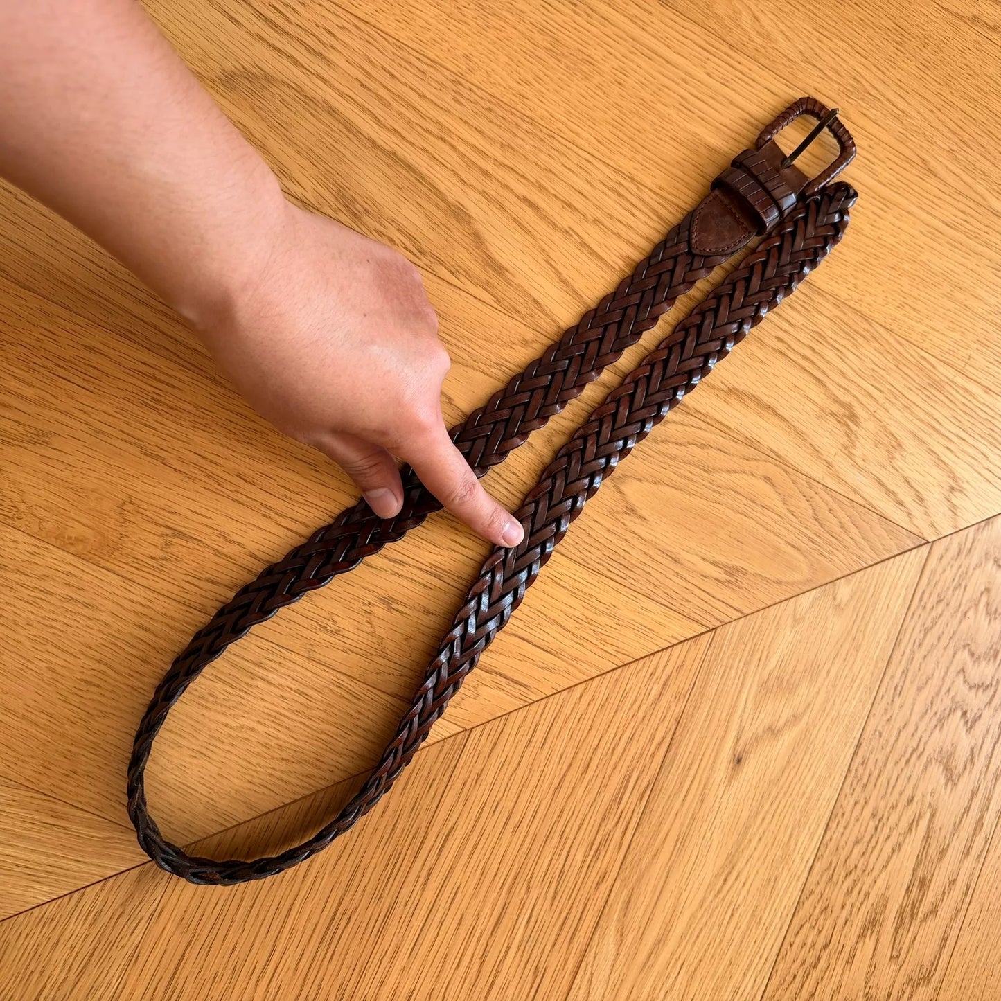 Vintage Handmade Leather Belt from Italy