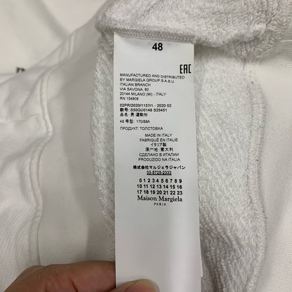 maison margiela white embroidered logo sweatshirt
