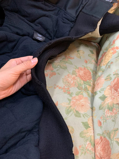 Saint Laurent Black Beige Rose Embroidery Jacket
