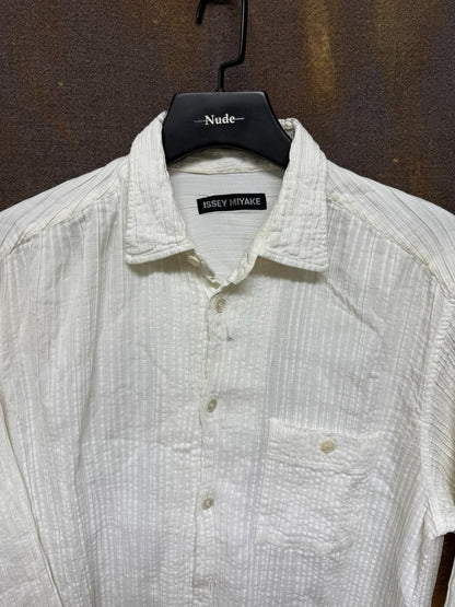 Issey Miyake Men Gingham Layered Shirt Jacket